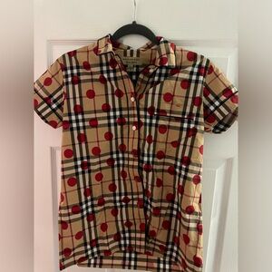 Burberry polka dot short sleeve button up